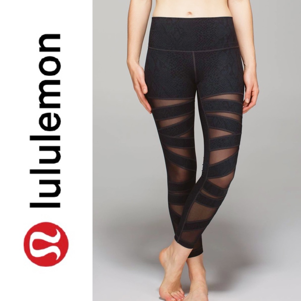 Lululemon High Times Pant *Tech Mesh Desert Snake Deep Coal Black
